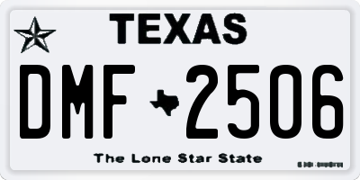 TX license plate DMF2506