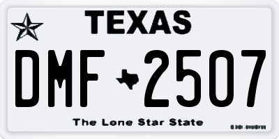 TX license plate DMF2507