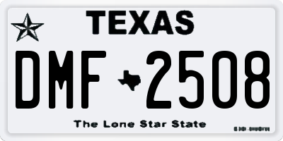 TX license plate DMF2508
