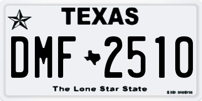 TX license plate DMF2510