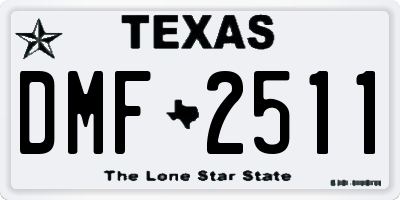 TX license plate DMF2511