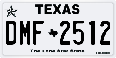 TX license plate DMF2512