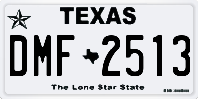 TX license plate DMF2513