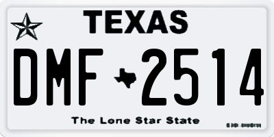TX license plate DMF2514