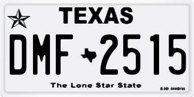 TX license plate DMF2515