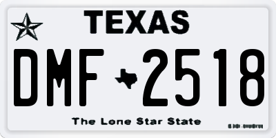TX license plate DMF2518