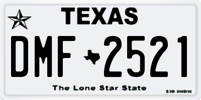 TX license plate DMF2521