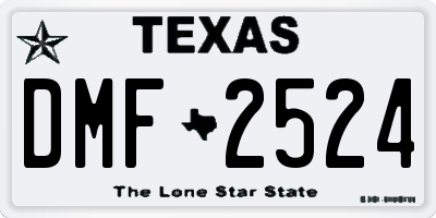 TX license plate DMF2524