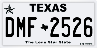 TX license plate DMF2526