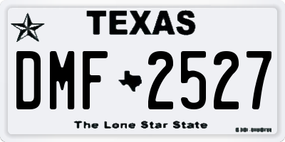 TX license plate DMF2527