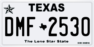 TX license plate DMF2530