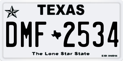 TX license plate DMF2534
