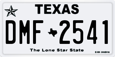TX license plate DMF2541