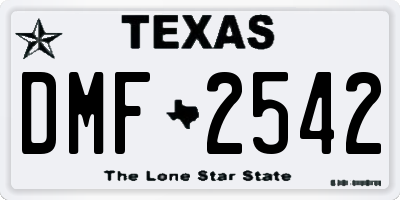 TX license plate DMF2542