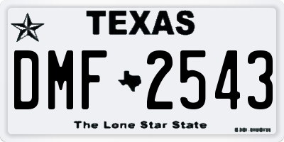 TX license plate DMF2543