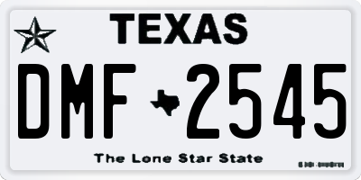 TX license plate DMF2545