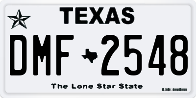 TX license plate DMF2548