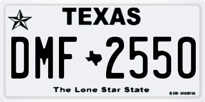 TX license plate DMF2550