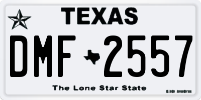 TX license plate DMF2557