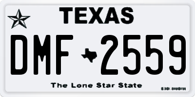 TX license plate DMF2559