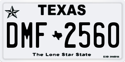 TX license plate DMF2560