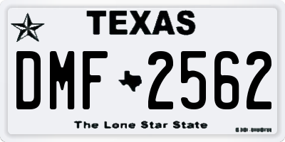 TX license plate DMF2562
