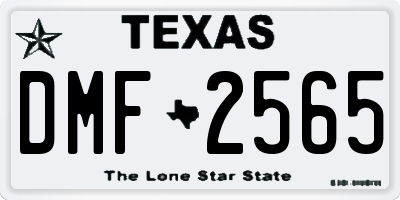 TX license plate DMF2565