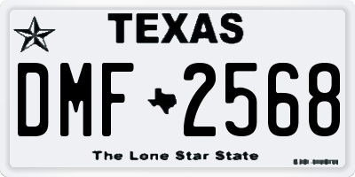 TX license plate DMF2568