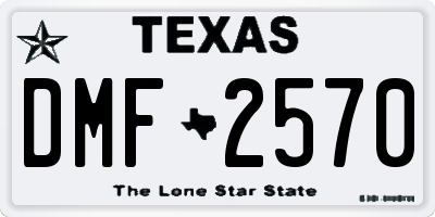 TX license plate DMF2570