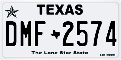 TX license plate DMF2574