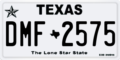 TX license plate DMF2575