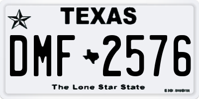 TX license plate DMF2576