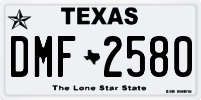 TX license plate DMF2580