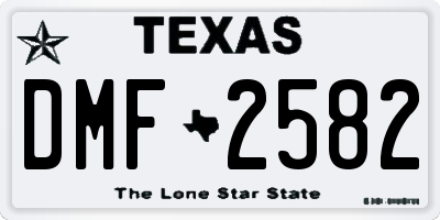 TX license plate DMF2582