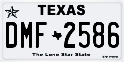 TX license plate DMF2586