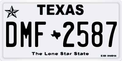 TX license plate DMF2587