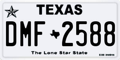 TX license plate DMF2588