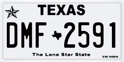 TX license plate DMF2591