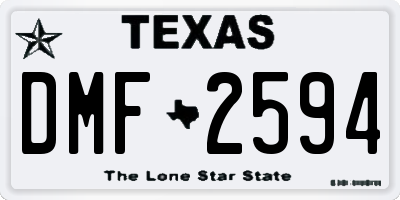 TX license plate DMF2594