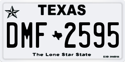 TX license plate DMF2595