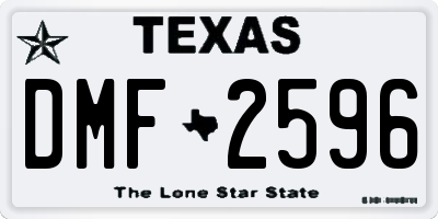 TX license plate DMF2596