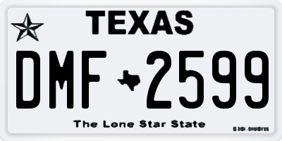 TX license plate DMF2599