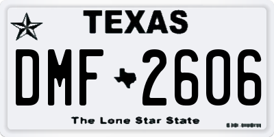 TX license plate DMF2606