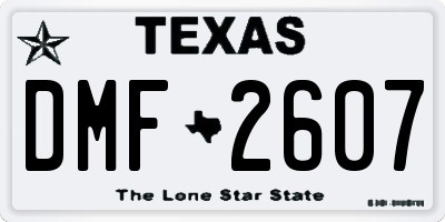 TX license plate DMF2607