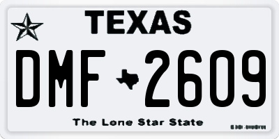 TX license plate DMF2609