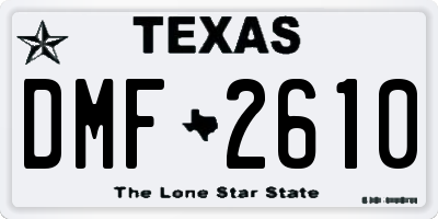 TX license plate DMF2610