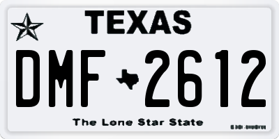 TX license plate DMF2612