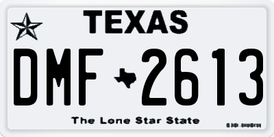 TX license plate DMF2613
