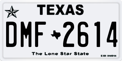 TX license plate DMF2614
