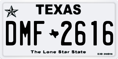 TX license plate DMF2616